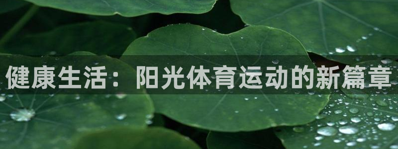 意昂3：健康生活：阳光体育运动的新篇章