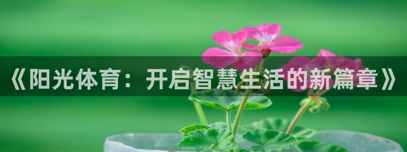 意昂3体育eon：《阳光体育：开启智慧生活的新篇章》